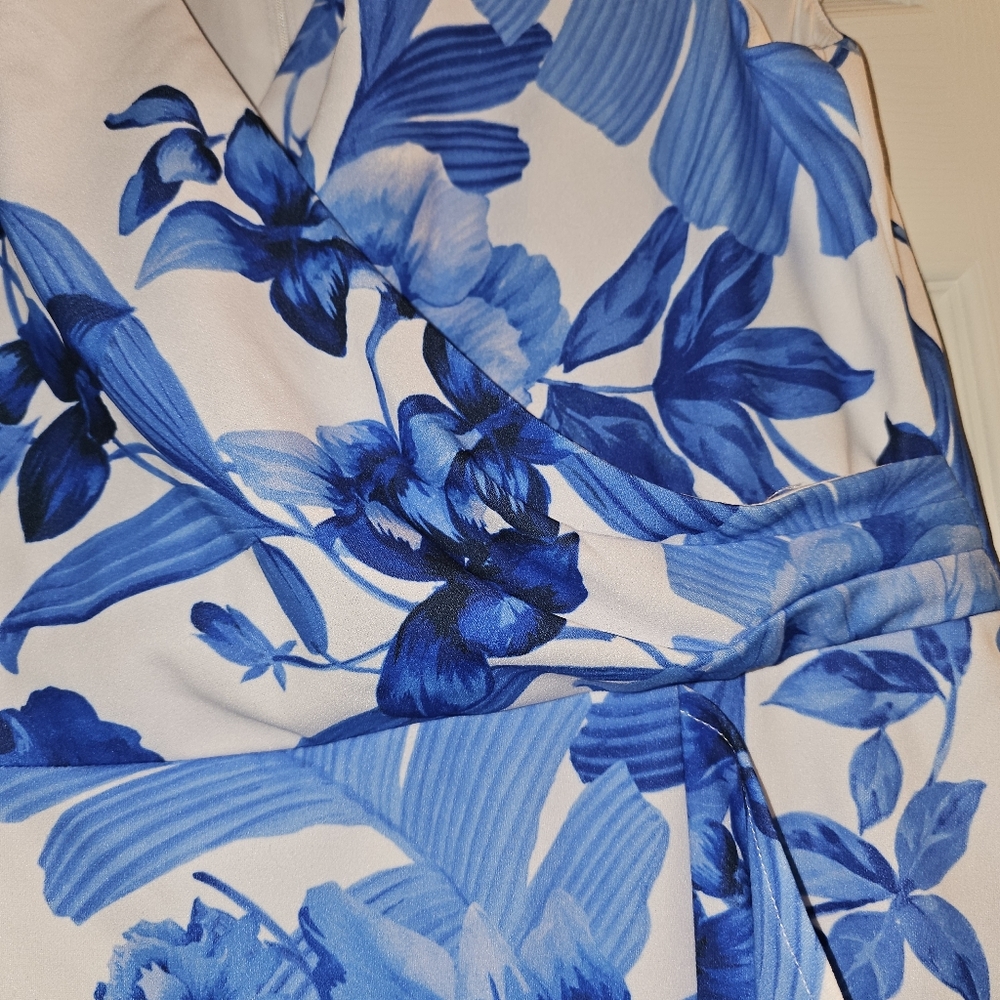 London Times petite Short Printed Floral Knee Length Cocktail Dress Size 16P NWT - Picture 3 of 10